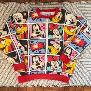 Disney Mickey & Friends Sweatshirt | Comic Pop Art Print | Kids Size L
